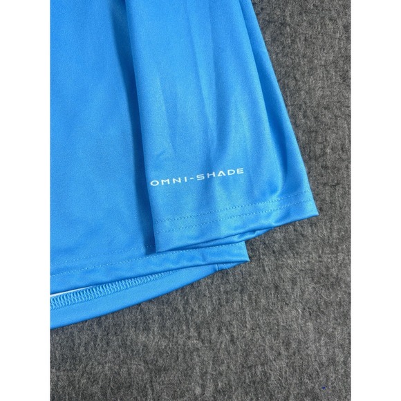 NWT COLUMBIA MEN'S PFG TBlue Omni-Shade L/S Shirt M UPF Sun Protection Fish Flag - Picture 4 of 9